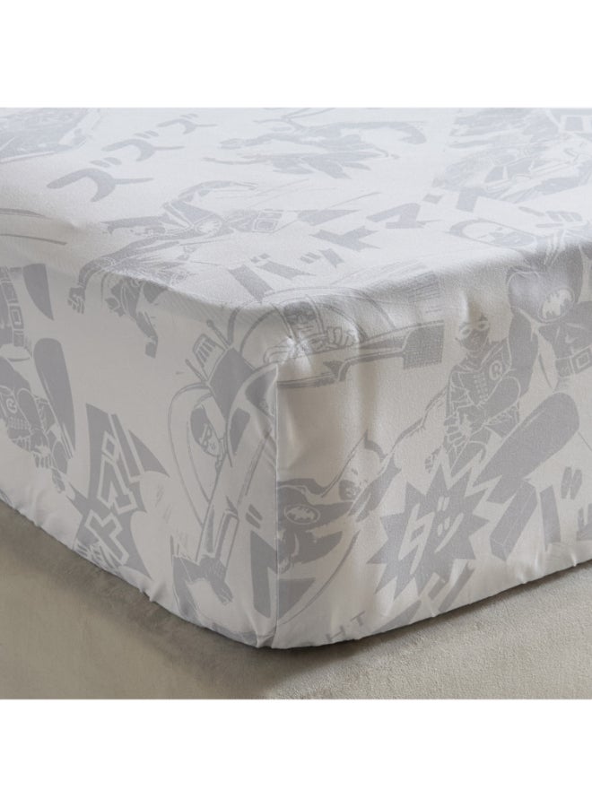 Home Box Batman Fitted Sheet for Kids - Grey - 90x200 cm - Image 4